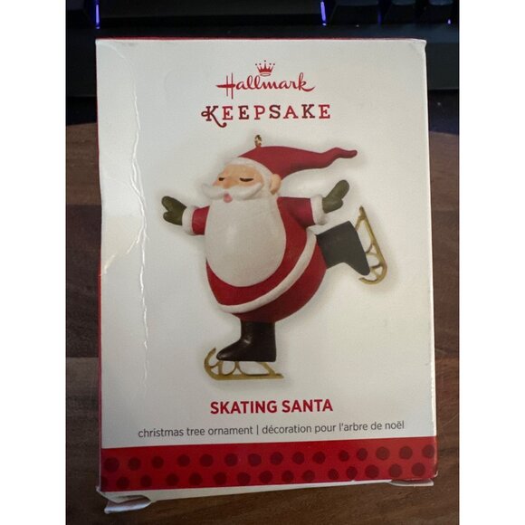 Hallmark Skating Santa Keepsake Ornament Figure Ice Skating 2013 Christmas Decor - Picture 4 of 5